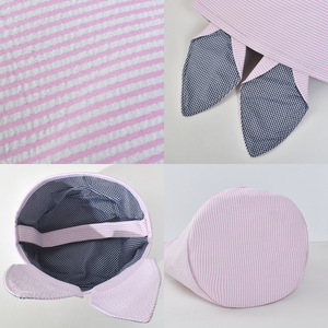 <strong>Easter</strong> <strong>Basket</strong> Blank Embroidery Stripe Seersucker <strong>Easter</strong> <strong>Baskets</strong> Rabbit Bunny Ear Bags <strong>Egg</strong> <strong>Hunt</strong> <strong>Easter</strong> <strong>Basket</strong> for Kids - Product Image 6