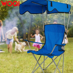 كرسي WOQI القابل للطي للاستخدام الخارجي بتصميم عصري مع مظلة، بشعار قابل للتخصيص، أثاث خارجي متين من الحديد المعدني - Product Image 6