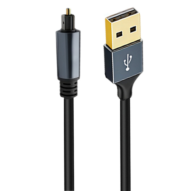 USB-A to TOSLINK Opticalaudio Cable with Built-in Chip SPDIF PCM Stereo Sound System Audio Cable,Supports Dolby DTS 5.1 Sound