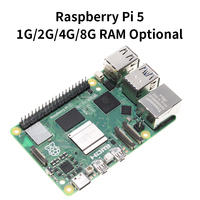 Nouvelle carte de développement Raspberry Pi 5 8 Go/4 Go de RAM avec interface USB-C, système d'exploitation Linux, boîtier, carte SD, ventilateur de refroidissement, alimentation et SBC