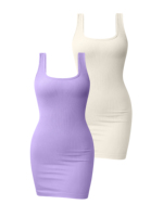 Venta al por mayor de ropa deportiva sin costuras para las mujeres cuello cuadrado Correa ancha vestido de señora