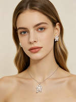 Parure de bijoux en perles d'eau douce 2027, collier pendentif feuille marquise et boucles d'oreilles clous pour femme, cadeau de mariage vintage délicat
