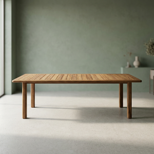 <b>Solid</b> Teak <b>Wood</b> Outdoor Table Waterproof UV Resistant Patio Dining <b>Desk</b> for Garden Balcony Courtyard - Product Image 2