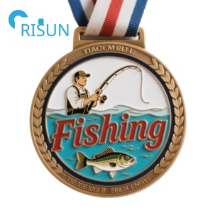 Médailles de trophée de pêche personnalisées sur mesure, fabriquées en usine, pour les compétitions de pêche, les pêcheurs, les médailles de pêche, les médailles de <span class=keywords><strong>canne</strong></span> à pêche, les médailles de poisson - Product Image 6