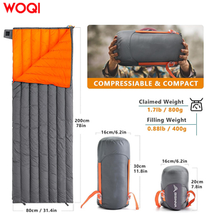 Woqi sac de couchage de bureau <span class=keywords><strong>ultra</strong></span> <span class=keywords><strong>léger</strong></span>, sac de couchage pour temps <span class=keywords><strong>froid</strong></span> avec oreiller pour adulte - Product Image 2