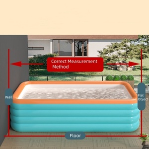 สระว่ายน้ำเป่าลม PVC สีฟ้า 11 ขนาด สำหรับเด็กและผู้ใหญ่ ปาร์ตี้ฤดูร้อน เล่นกลางแจ้งในสวนกับครอบครัวและเพื่อน - Product Image 6