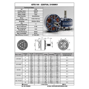 มอเตอร์ไร้แปรงถ่าน Rcinnople Gts V4 2207 ขนาด 5 นิ้ว สำหรับโดรนแข่ง โดรน PvP - Product Image 3