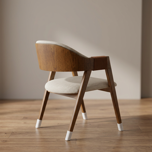 Modern Teak Wood Eco-Friendly Durable <b>Dining</b> Chair Upholstered <b>Armchair</b> Backrest Minimalist Design for Hotel Apartment Indonesia - Product Image 3