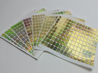 Autocollants personnalisés holographiques laser dorés anti-contrefaçon (50 pièces) pour étiquettes arrière de produits, idéaux pour fêtes, jeux, tir, vidéo, cadeaux et jouets