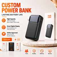 Benutzerdefiniertes Logo 10000mAh Powerbank 22,5W Schnellladegerät Eingebauter Stecker & Kabel Digitale Anzeige Tragbare Stromquelle Direktvertrieb OEM/ODM