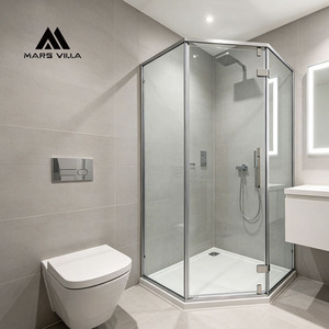 Mars Villa SGCC CE EN12150 Projet d'hôtel standard Porte à charnière certifiée pour entreprise Cabine de douche sans cadre personnalisée - Product Image 4