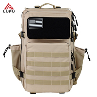 LUPU 45L Noir Sac à dos tactique Vente en gros Outdoor Waterproof Hiking Survival Bag Polyester Doublure Zipper Fashion Internal Frame