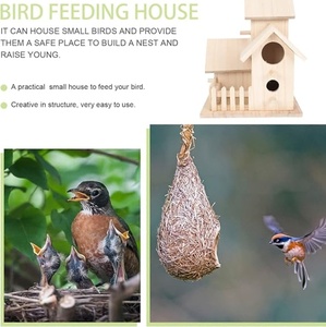 Factory Direct House Shape <strong>Nest</strong> Wooden <strong>Bird's</strong> <strong>Nest</strong> Breeding Box Wooden <strong>Bird</strong> House - Product Image 6