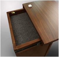 Table de Chevet de Sécurité en Bois Massif Lincoln, Table d'Appoint avec Compartiment Secret et Tiroir Caché