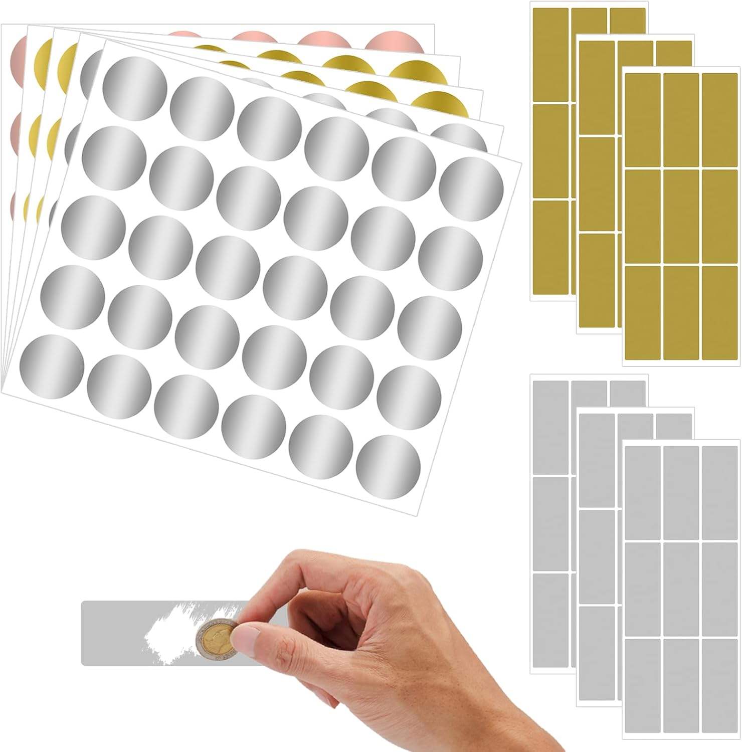 Ubitree 200Pcs Scratch Off Stickers, DIY Rewards Scratch Off Stickers Labels(6 * 2.5cm) For - View #6