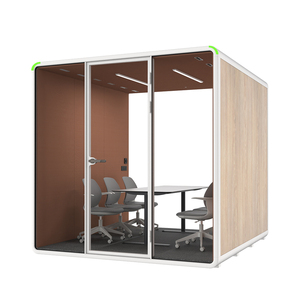 Cabina de oficina modular para interiores con aislamiento acústico, cabina de reuniones con toma de corriente integrada, ventilación, cabina de oficina grande - Product Image 1