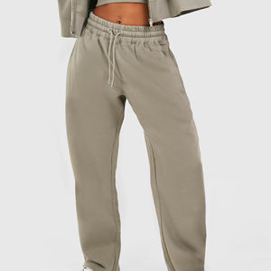 Ensemble de survêtement décontracté pour femme, hiver, à cordon de serrage, à capuche, uni, respirant, séchage rapide, 2 pièces, bomber surdimensionné - Product Image 2