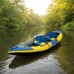 Kayak de pêche <span class=keywords><strong>gonflable</strong></span> de fabrication chinoise 12'<span class=keywords><strong>2</strong></span>''*36''*13'' jaune pour <span class=keywords><strong>2</strong></span> <span class=keywords><strong>personnes</strong></span> avec pagaie en alliage d'aluminium - Product Image 1
