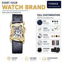 Montre vintage à boîtier papillon torsadé effet fondant pour femme, montre à quartz étanche haut de gamme avec bracelet en cuir