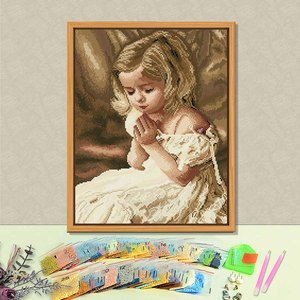 Crystal Rhinestone Special Diamond Embroidery Devout prayer Paintings DIY 5D Diamond Painting by Number Kits - Product Image 2