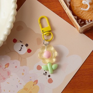 Vintage Sunflower Pendant Keychain with Pentagram Design Custom Kawaii Fancy Candy Color Acrylic <b>Charm</b> for Gift - Product Image 1