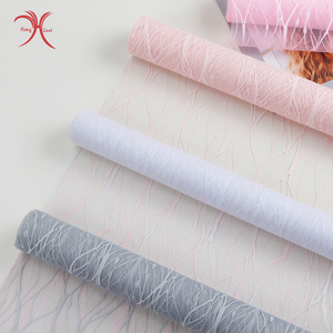 48 cm x 5 yards Polyester vải bố lưới cuộn cho hoa tươi gói Nguồn cung cấp bán buôn hoa gói lưới Hàn Quốc - Product Image 3