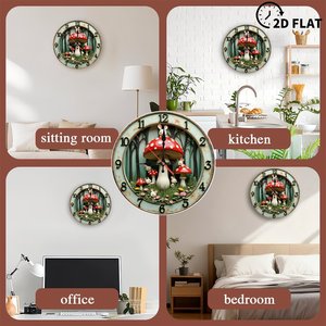 Round Wooden Wall <b>Clock</b> 25cm Casual Nordic Silent Home Decor <b>Clock</b> - Product Image 5