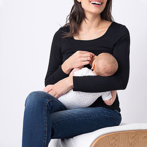 <span class=keywords><strong>Ensemble</strong></span> de <span class=keywords><strong>pyjama</strong></span> de maternité pour femme en denim d'hiver à manches longues, col rond, anti-allergique et antibactérien, en élasthanne/coton - Product Image 3