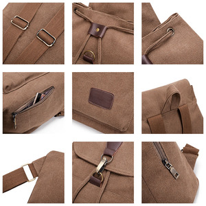 Mochila de Lona Encerada de Gran Capacidad, Impermeable, Unisex, Vintage, Antirrobo, para Viaje - Product Image 6