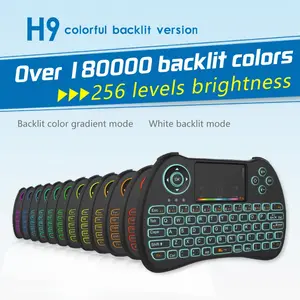 H9 Mini Wireless Keyboard 2.4G mit Touchpad Handheld Tipsky Tastatur mit Hintergrund beleuchtung für PC TV Box