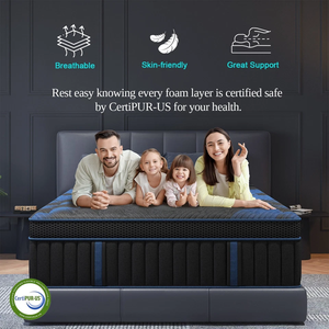 Colchón Híbrido de <span class=keywords><strong>Espuma</strong></span> Viscoelástica y Resortes Ensacados de 14 Pulgadas, Popular, con Funda Extraíble y Refrigerante, Diseño Moderno, Calidad de Hotel de 5 Estrellas, de Fábrica - Product Image 3