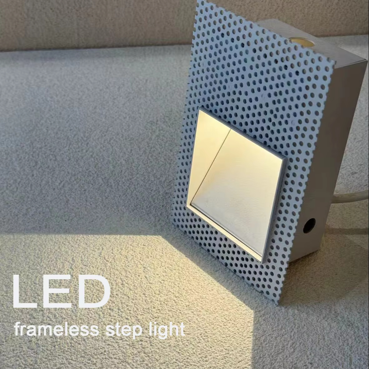 LED Sensor Step Light 3W 2700K Frameless Concealed Black Rectangular Middle Night Wall Indoor Corridor Hotel Ra90 Aluminum