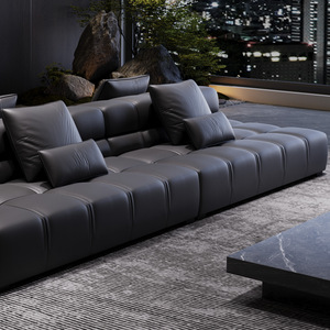 Set di Divani Moderni di Lusso in Pelle a Due Posti Arredamento Contemporaneo per <span class=keywords><strong>Soggiorno</strong></span> - Product Image 4