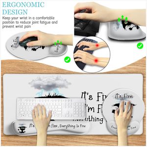 Alfombrilla de Escritorio Ergonómica Grande para Juegos y Oficina, con Soporte para Muñeca, Diseño Divertido de Gato Negro, Alfombrilla de Ratón Personalizada - Product Image 4