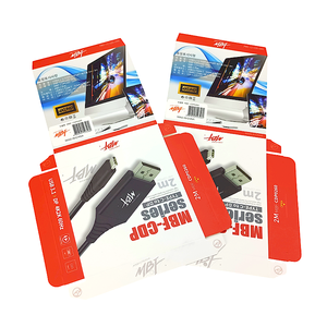 Boîte en carton blanc pliable intégrée personnalisée, accessoires pour <span class=keywords><strong>téléphone</strong></span> <span class=keywords><strong>portable</strong></span>, emballage de câble USB, boîte en papier avec trou de suspension - Product Image 2