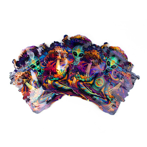 Custom Printed Waterproof Special Shaped Hologram Painting 1g 3.5g 7g Childproof <b>Zip</b> Lock Mylar Bags Smell Proof <b>Pouch</b> for - Product Image 4