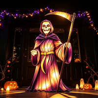 Lanternes d'Halloween personnalisées Grim Reaper – Décoration écologique pour une ambiance effrayante dans les maisons hantées, parcs d'attractions et rues de bars