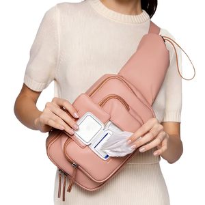 Sacs à <span class=keywords><strong>langer</strong></span> en nylon pour bébés avec distributeur de lingettes, sacs de maman imperméables, sacs à <span class=keywords><strong>langer</strong></span> multifonctionnels personnalisés, écharpe à <span class=keywords><strong>langer</strong></span> pour bébé - Product Image 6