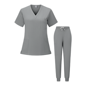 Popular Green Stylish Medical Scrubs <strong>Women</strong> Scrub Nursing Polyester Soft Hospital Surgical Dental Uniforms Sets Shirt and <strong>Trouser</strong> - Product Image 5