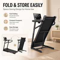 Caminadora Plegable Ultrasilenciosa, Máquina Eléctrica para Caminar con Absorción de Impactos, Monitoreo de Frecuencia Cardíaca, Ajuste de Inclinación/Velocidad