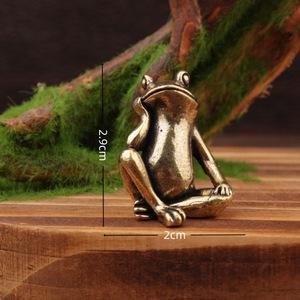 Figura de rana pensativa, decoración en miniatura de latón, adorno para el hogar, oficina, escritorio - Product Image 3
