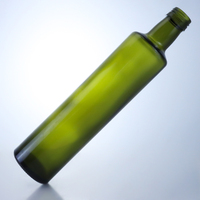 Bouteille en verre cylindrique vert antique personnalisée de 750 ml avec bouchon à vis pour l'emballage et le conditionnement d'huile