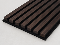 Panneau acoustique en lattes WPC noir mat à rainures verticales, absorption acoustique, hôtel, restaurant, WYRAX