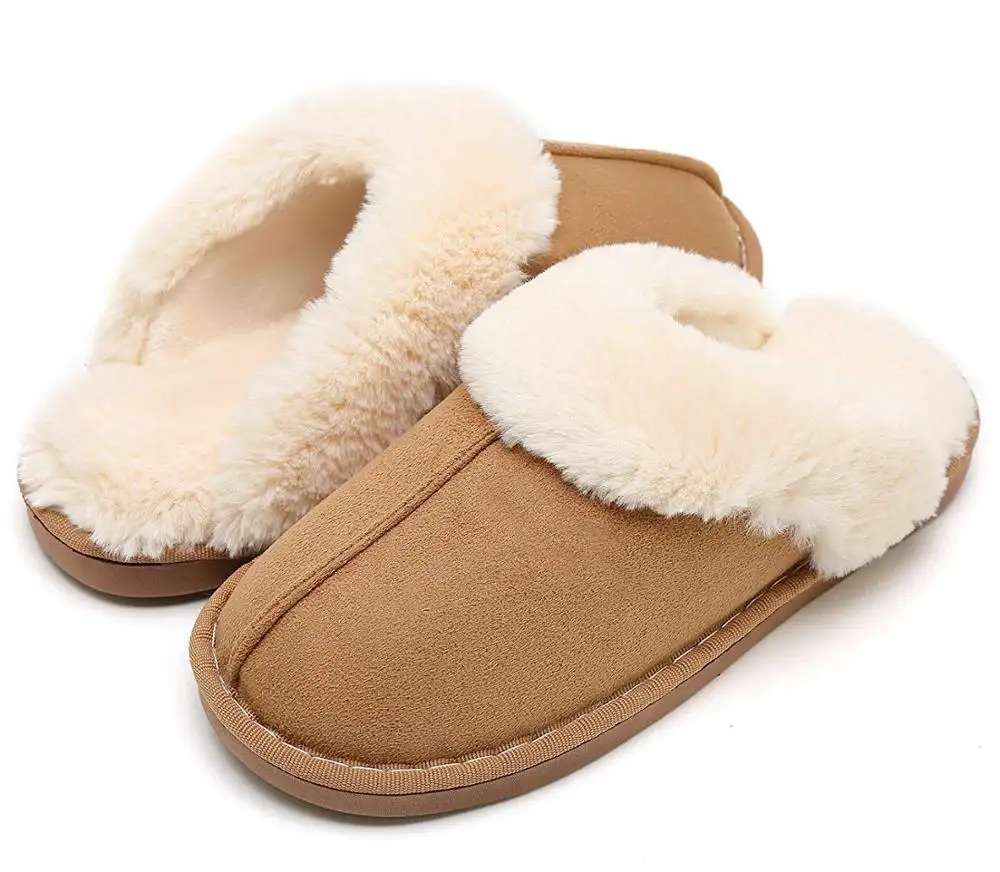 2022 Free sample fur slides women winter slippers shoes for men winter indoor home ladies slippers sheepskin wholesale custom