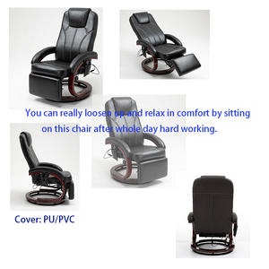 Sillón Reclinable de Salón Personalizado al por Mayor, de Cuero PU Marrón, con Reposapiés, Cómodo y de Madera - Product Image 6