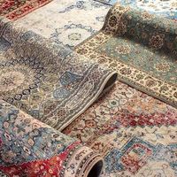 Tapis lavable pour chambre à coucher Grand tapis de salon Tapis de chambre à coucher imprimé oriental à poils bas pour bureau, cuisine Tapis d'entrée