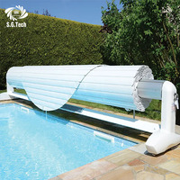 Cubierta Metálica para Piscina Water Crown SGPVCC, Totalmente Automática, Resistente a Altas Temperaturas, Cubierta de Acero para Piscina Familiar