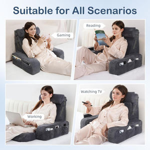 Coussin de lecture et de soutien dorsal <span class=keywords><strong>réglable</strong></span> avec dossier en mousse multi-densités zonée <span class=keywords><strong>pour</strong></span> un soutien ciblé, poches latérales, <span class=keywords><strong>pour</strong></span> <span class=keywords><strong>lit</strong></span> et chaise - Product Image 4