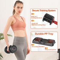 Ensemble d'haltères réglables en fonte Fit Sir 10-en-1 25LB/55LB avec système de verrouillage sécurisé et plateau de rangement intégré, réglage rapide en 1 seconde