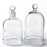 Cloche en verre borosilicate transparent à parois épaisses avec bouchon en verre taillé, équipement scientifique de laboratoire, vente en gros